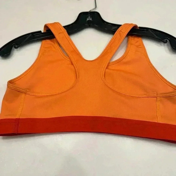 Nike Dri fit sports bra racer back orange with red trim size medium - Picture 4 of 6